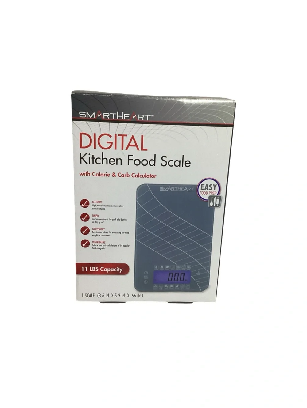 Smart Heart Digital Kitchen Food Scale w/ Calorie & Carb Count - Display Model